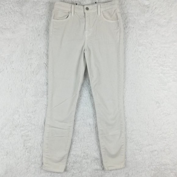 J Brand Womens Pants‎ Skinny Alana Corduroy Moonbeam Off White Mid Rise 25 - Picture 1 of 14